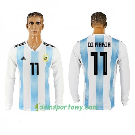 Koszulka Argentyna Di Maria 11 Domowe Koszulki Piłkarskie Mistrzostwa Świata 2018 Długi Rękaw